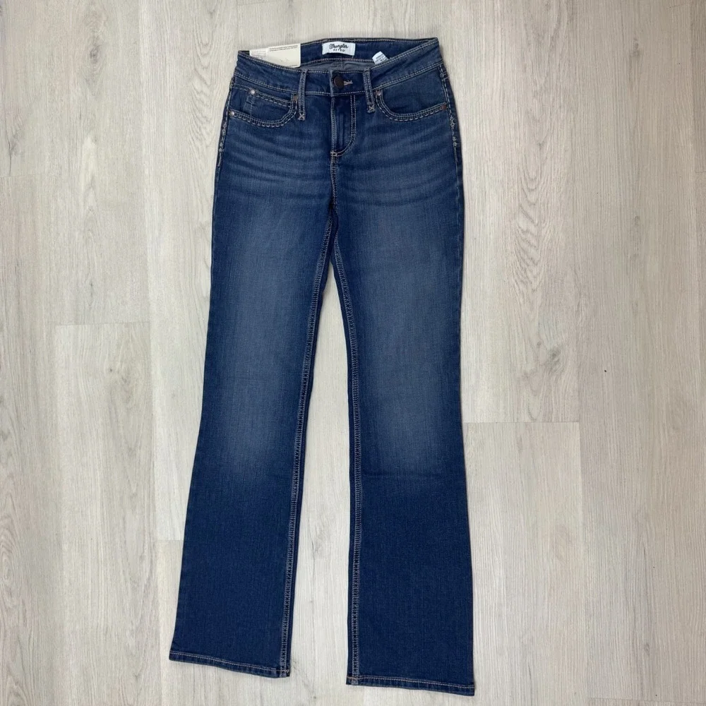 Wrangler Retro‎ Mae Bootcut Mid Rise Jeans Womens 26x32 Medium Wash